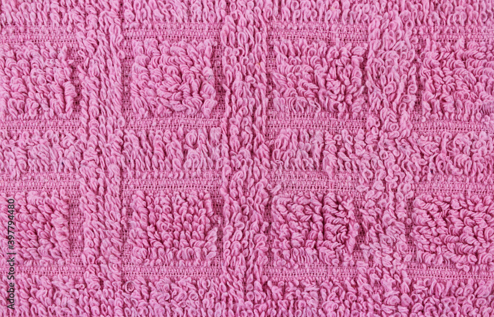 Towel background. Towel texture. Pink structure Towel background. Towel texture. Pink structure
