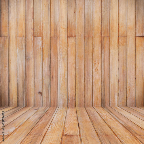 Wooden perspective background and textute with copy space