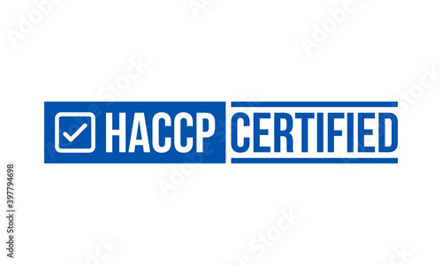 haccp certified ribber stamp, vector illustration isolated on white background