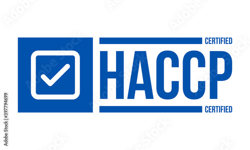 haccp certified ribber stamp, vector illustration isolated on white background