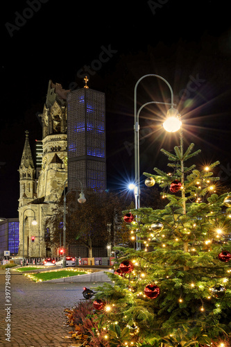 Obraz na płótnie Gedächtniskirche Kurfürstendamm Weihnachten Berlin w salonie