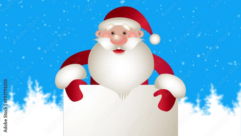 Christmas animated greeting card with cartoon Santa Claus on the snowfall. Lip sync for xmas song Jingle bell. 4K Christmas animated greeting card with cartoon Santa Claus on the snowfall. Lip sync for xmas song Jingle bell. 4K