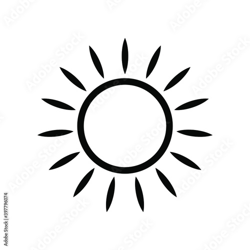 Sun vector icon. Sun illustration on white background. editable colors