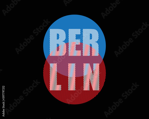 Vector illustration of modern letters, fashion berlin graphics, perfect for designs for t-shirts, clothes, hoodies and other fashions
