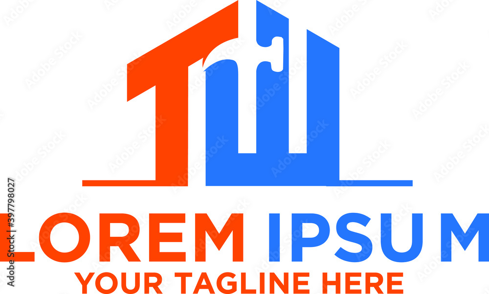 Fototapeta premium Letter TW, Development Building logo