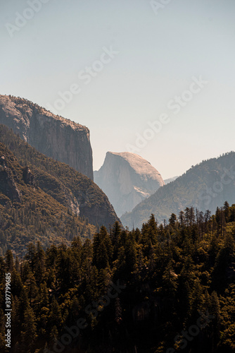 view of half dome at dawn in yosemite valley national park