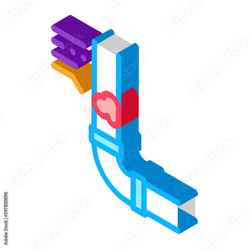 clogged pipe icon vector. isometric clogged pipe sign. color isolated symbol illustration