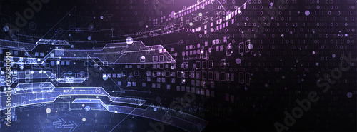 Abstract glowing technology background. Communication concept. Template for science presentation. Vector illustration.