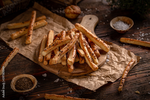 Billede på lærred Puff pastry sticks