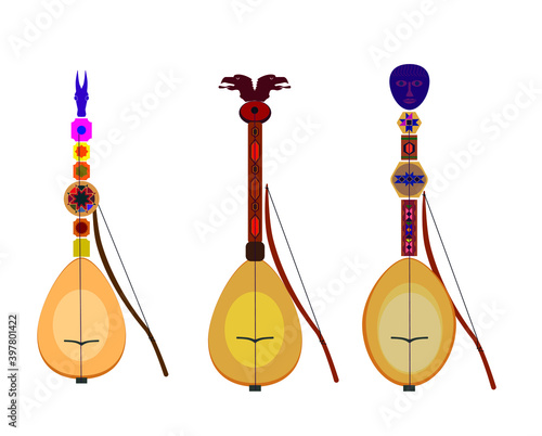Three Albanian folk instrument lahutë