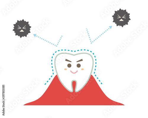 Tooth character illustration. Dentist . dental clinic