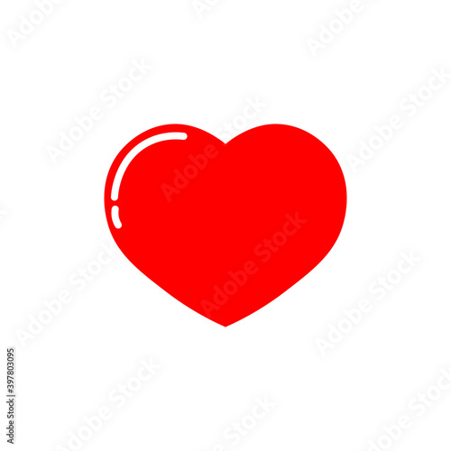 Free Download Heart icon, flat graphic design template, love sign, Valentines Day symbol, vector illustration - GFXLoad