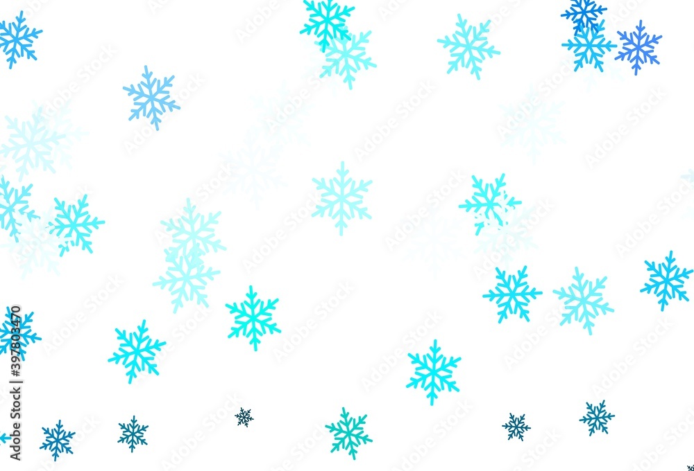 Light Blue, Green vector template with ice snowflakes, stars. Light Blue, Green vector template with ice snowflakes, stars.