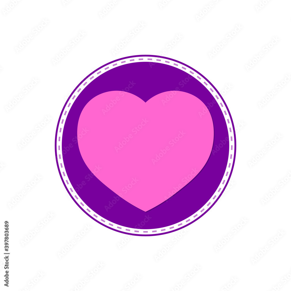 Heart icon, flat graphic design template, love sign, Valentines Day symbol, vector illustration Heart icon, flat graphic design template, love sign, Valentines Day symbol, vector illustration
