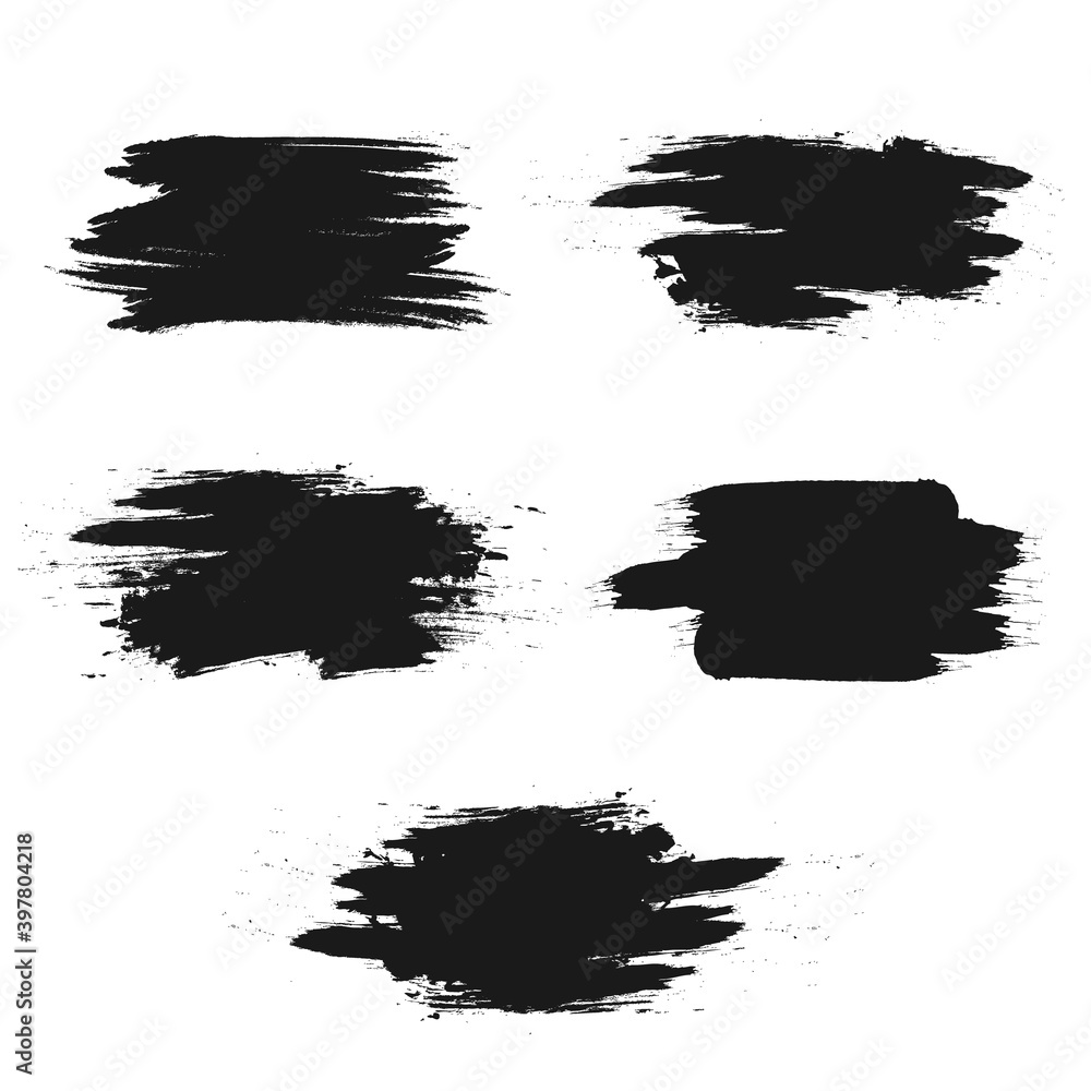 Set of black brush stroke banners. Vector illustration. Set of black brush stroke banners. Vector illustration.
