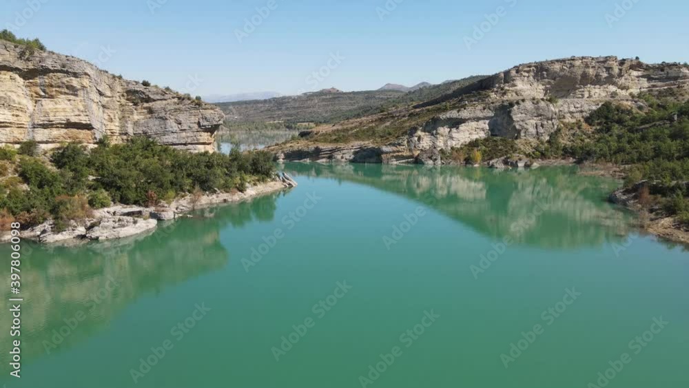 Aerial views of Mont-Rebei canyon in the catalan Pyrenees Aerial views of Mont-Rebei canyon in the catalan Pyrenees