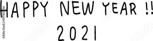 シンプルなHappyNewYearの手書き文字
