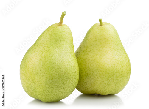green pears isolated on white