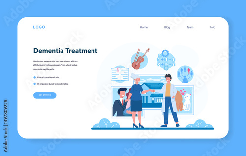 Psychiatrist web banner or landing page. Mental health diagnostic