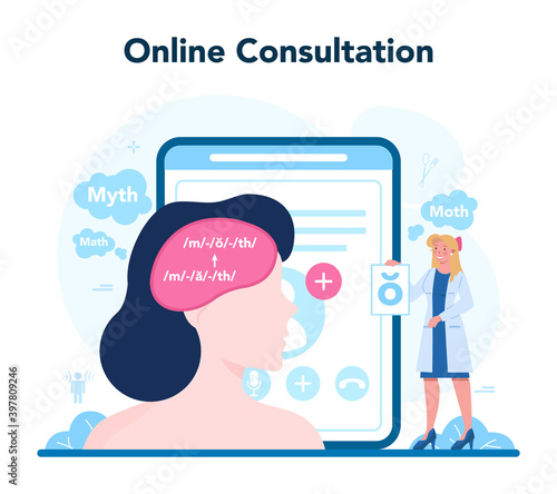 Speech therapist online service or platform. Didactic correction