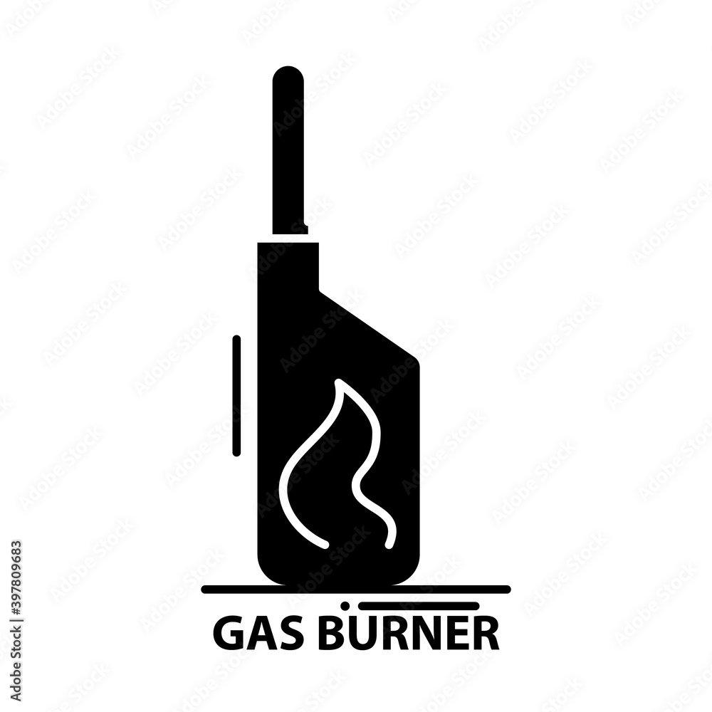 gas burner symbol icon, black vector sign with editable strokes, concept illustration gas burner symbol icon, black vector sign with editable strokes, concept illustration