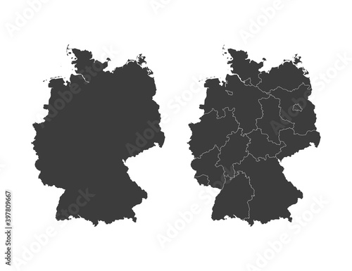 Germany map  states border map. Vector illustration.