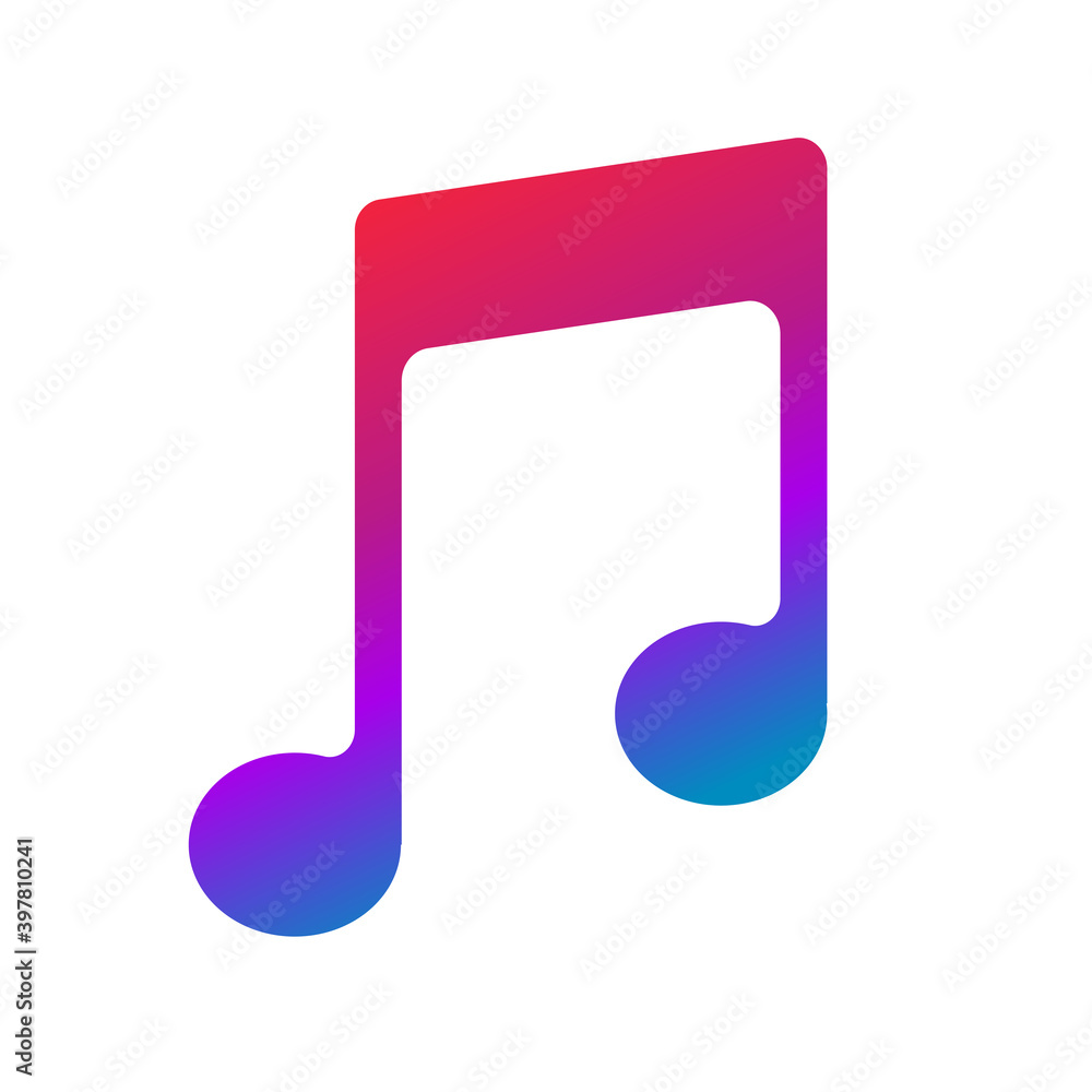 Music note or eight note flat icon. Music note or eight note flat icon.