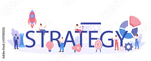 Strategy typographic header. Marketing strategy and unique design