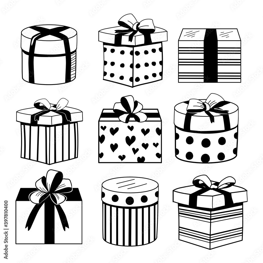 cute black and white boxes. vectoror. eps Stock Vector Adobe Stock