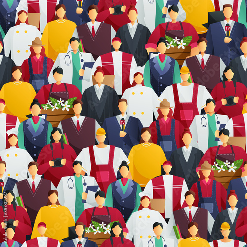 The world of professions. Set of all the professions. Set of cartoon people of different professions. Vector illustration