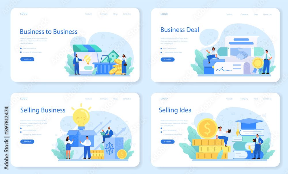 Selling business web banner or landing page set. B2B or business to business Selling business web banner or landing page set. B2B or business to business