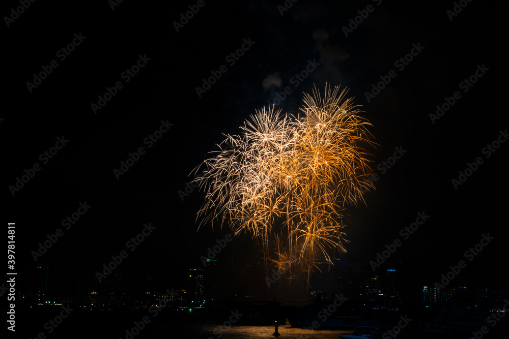 Naklejka premium Firework Festival Background