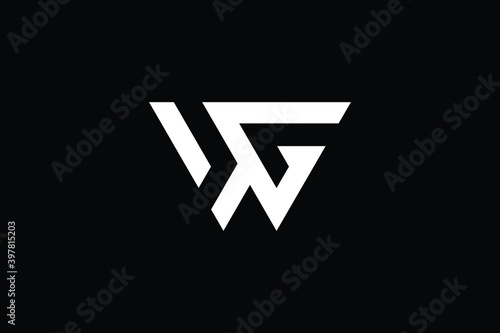 WG logo letter design on luxury background. GW logo monogram initials letter concept. WG icon logo design. GW elegant and Professional letter icon design on black background. W G GW WG