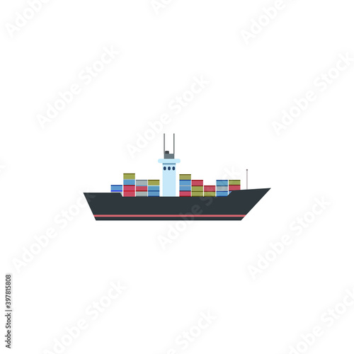 cargo ship graphic element Illustration template 