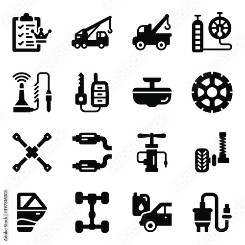  Workshop Service Icons in Modern Filled Style 