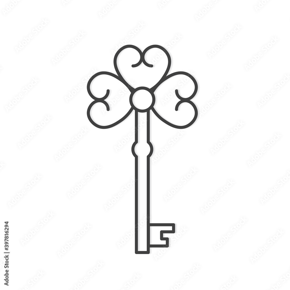 black elegant key icon- vector illustration black elegant key icon- vector illustration