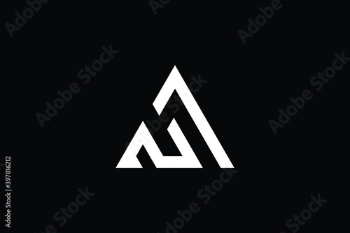 AN logo letter design on luxury background. NA logo monogram initials letter concept. AN icon logo design. NA elegant and Professional letter icon design on black background. AN NA
