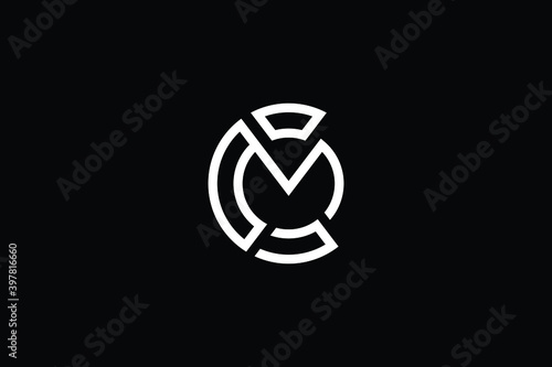 CM logo letter design on luxury background. MC logo monogram initials letter concept. CM icon logo design. MC elegant and Professional letter icon design on black background. M C CM MC