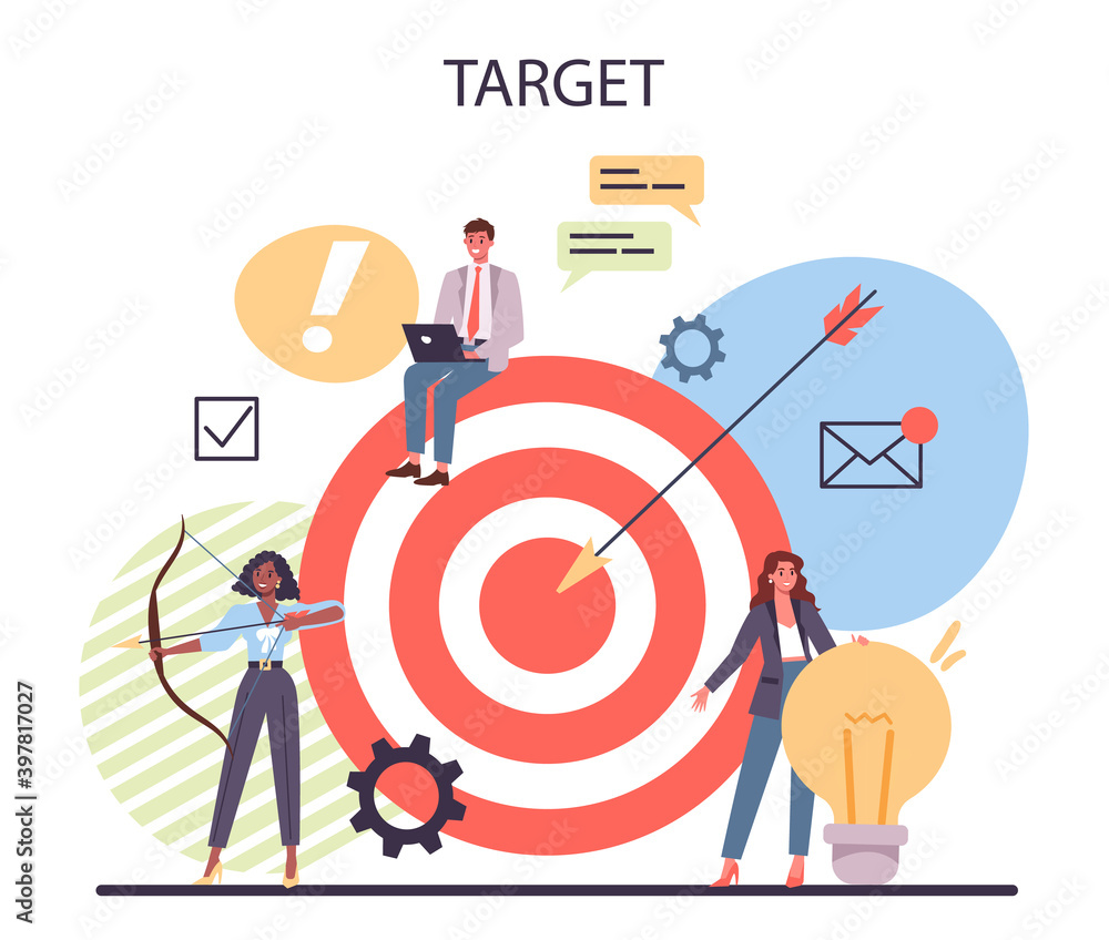Target concept. Business promotion and product advertising. Audience identifying Target concept. Business promotion and product advertising. Audience identifying