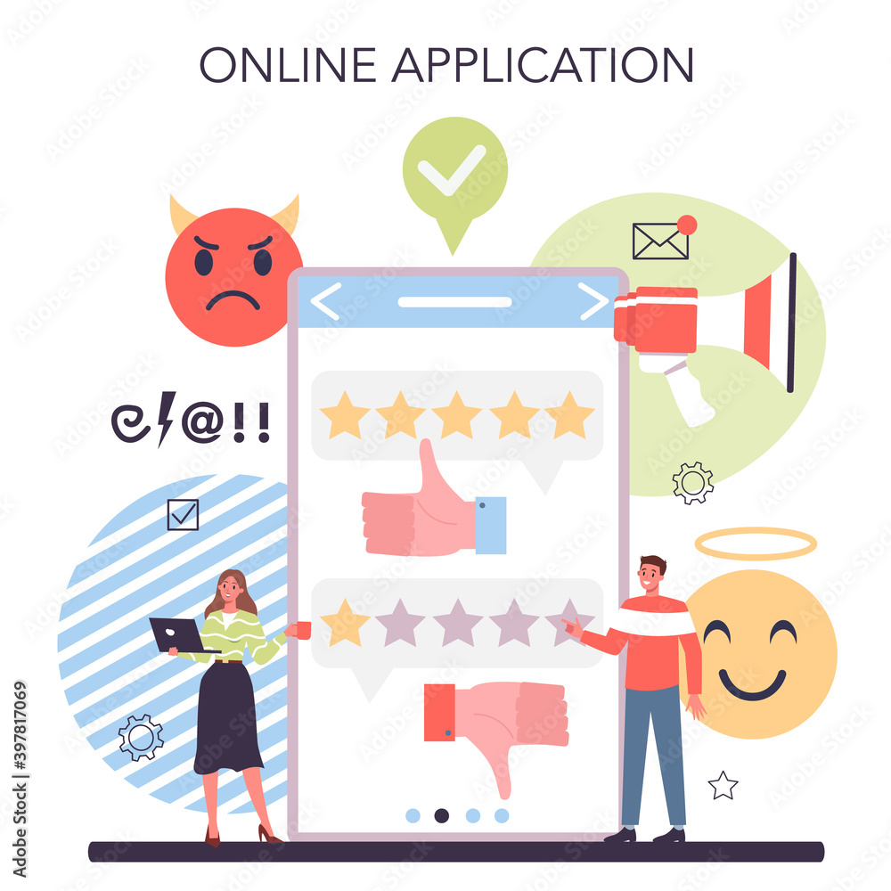 Obraz premium Business reputation online service or platform. Building relationship
