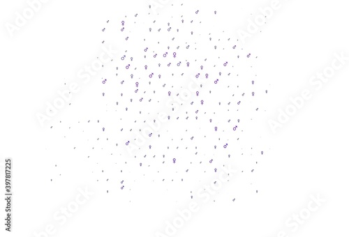 Light purple vector template with man, woman symbols.