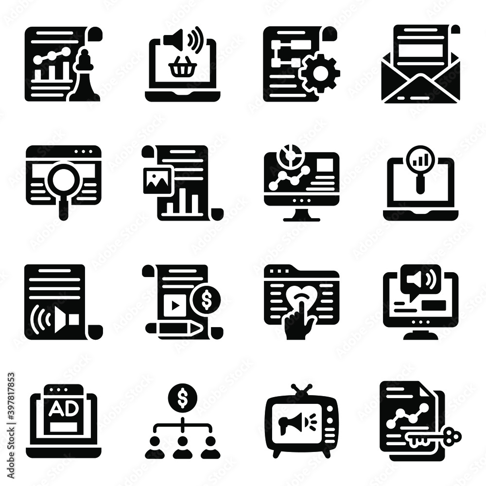 Content Marketing Solid Icons Set
Content Marketing Solid Icons Set