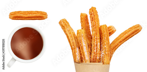 Quadro su tela Churro isolated on white background