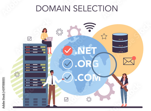 Website development, domain selection. Support and development