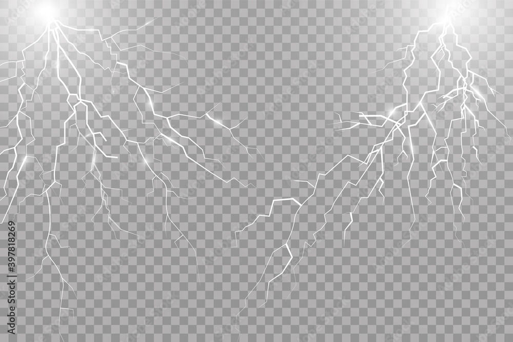 A set of lightning Magic and bright light effects