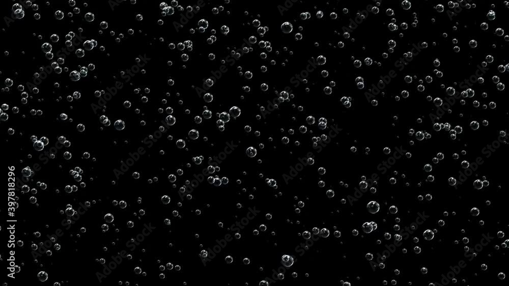 Many bubbles of sparkling water on a black background. Many bubbles of sparkling water on a black background.