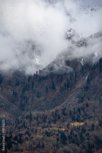 Winter mountains in the clouds. Beautiful mountain landscape © Maria Volkova