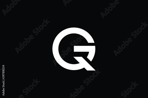 GQ logo letter design on luxury background. QG logo monogram initials letter concept. GQ icon logo design. QG elegant and Professional letter icon design on black background. G Q QG GQ