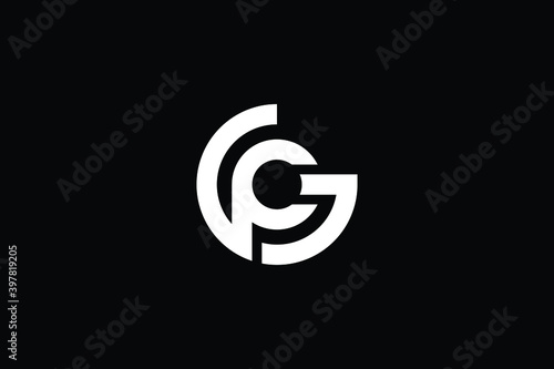 GP logo letter design on luxury background. PG logo monogram initials letter concept. PG icon logo design. GP elegant and Professional letter icon design on black background. P G GP PG