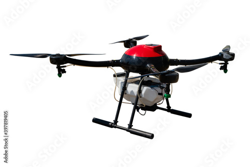 Agricultural drone sprayer isolated on white background